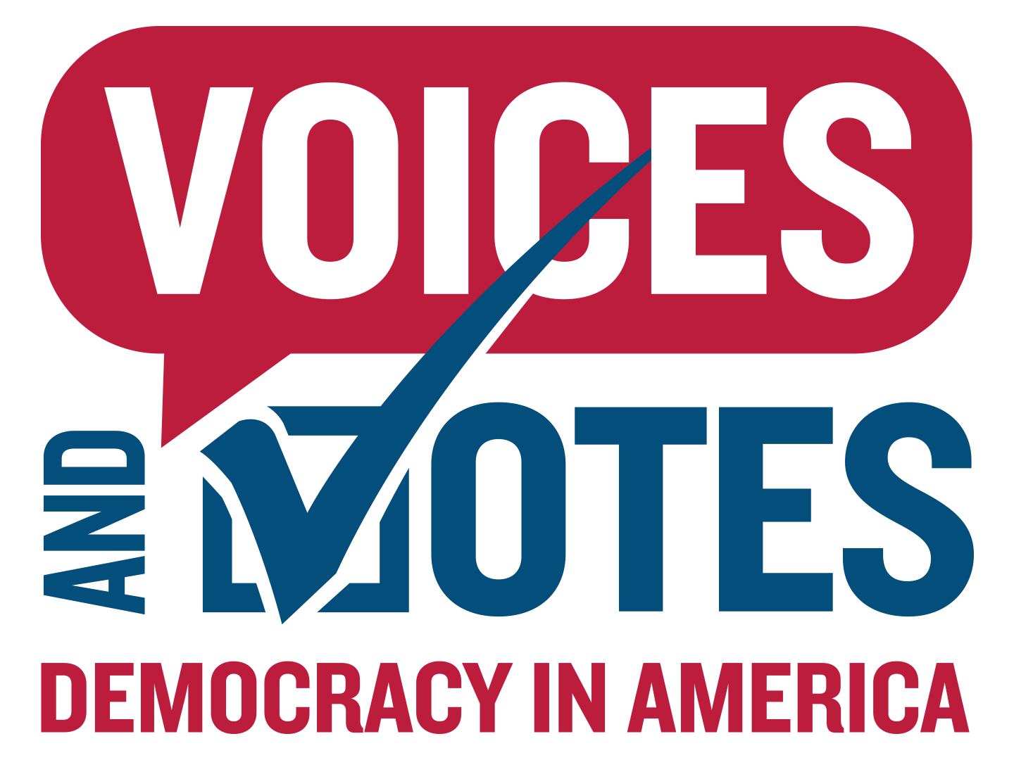 "Voices and Votes: Democracy in America" logo color